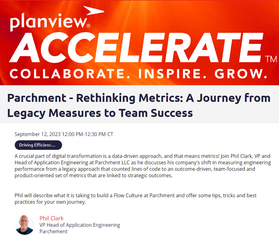 Phil Clark presenting at Planview Accelerate 2023